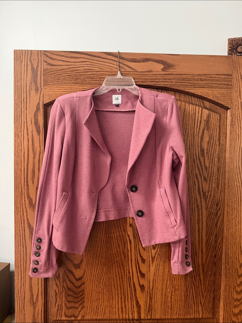 CAbi Dusty Rose Cropped Blazer